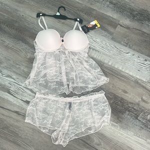 NWT Rachel Roy Light Pink Sheer Lace Lingerie Nightwear